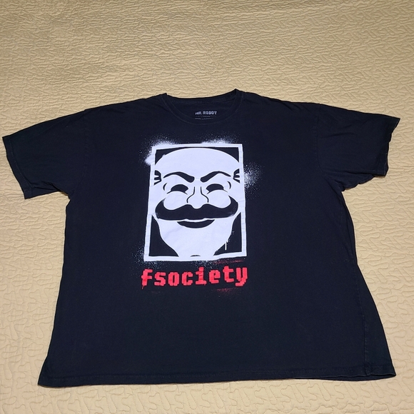 Mr Robot Tv Show "F Society" graphic T shirt size XXL - Picture 2 of 7
